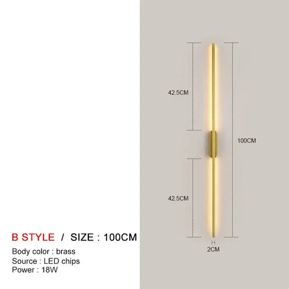 ديكوربايتس™ مصابيح حائط LED سوداء - خط مستقيم عصري لديكور غرفة النوم، غرفة المعيشة، المطبخ