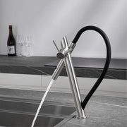 Black Pull-Out Kitchen Faucet Single-Lever Control