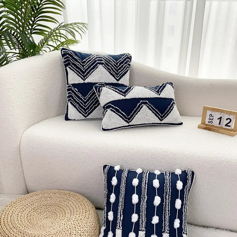 غطاء وسادة ديكوربايتس™ بتصميم هندسي مزخرف بشراشيب، 30×50 سم