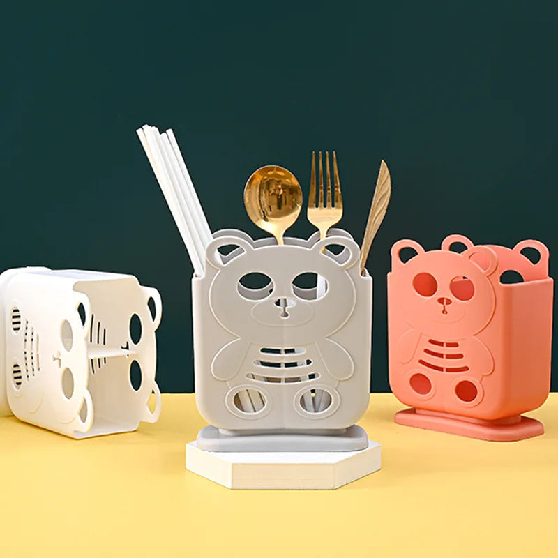 DecorBites™ Cutlery Organizer Stand for Kitchen Storage and Drainage