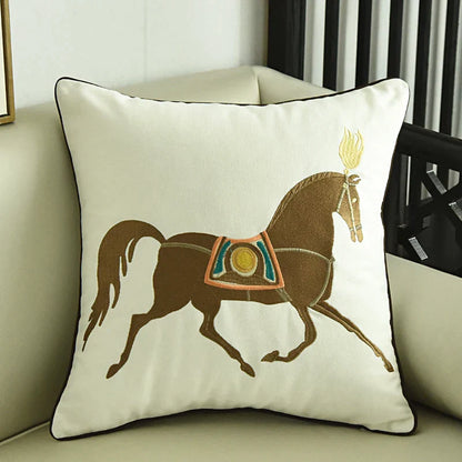 DecorBites™ Embroidered Horse Pillowcase | 45x45cm | Home Decor, Sofa, Living Room