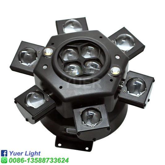 DecorBites™ 6-Head Moving Beam Light with RG Laser Strobe, DMX Stage & RGB Rotation for Disco