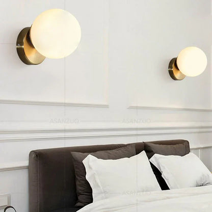 DecorBites™ Glass Round Ceiling Lamp Brass Metal Lights for Hallway and Aisle