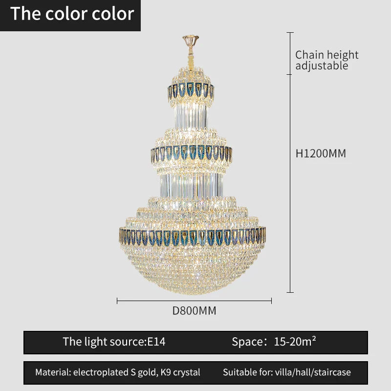 DecorBites™ Crystal Chandelier: Luxury Lighting for Villa, Hotel, Office & Exhibitions