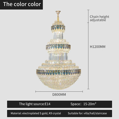 DecorBites™ Crystal Chandelier: Luxury Lighting for Villa, Hotel, Office & Exhibitions