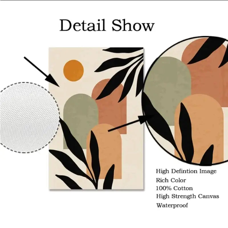 DecorBites™ Abstract Nordic Leaf Canvas Wall Art