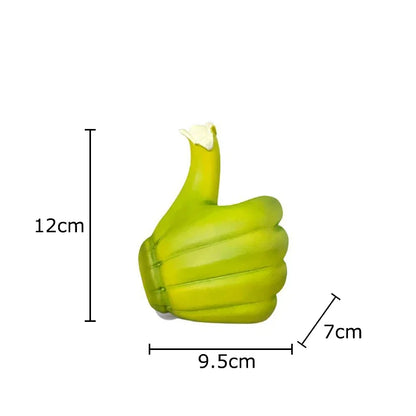 Adorno de escritorio DecorBites™: Estatua de resina con forma de puño de plátano y pulgar hacia arriba.