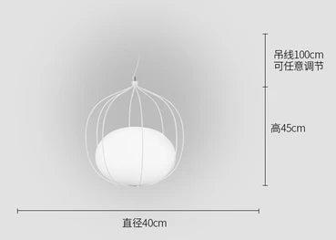 DecorBites™ Birdcage Pendant Light for Dining Room Home Fixtures, Nordic Design E27 Bedroom Lamp