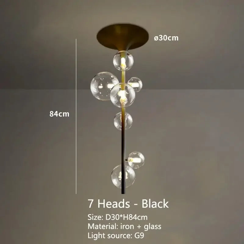 Decorbites™ Lámpara colgante de bola de cristal transparente de burbuja LED para comedor y bar