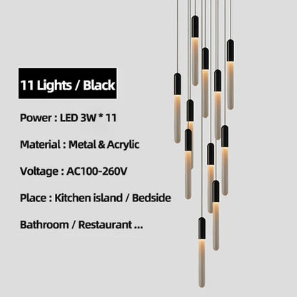 DecorBites™ Luxe Gold Tube Chandelier for Dining & Bedroom Lighting