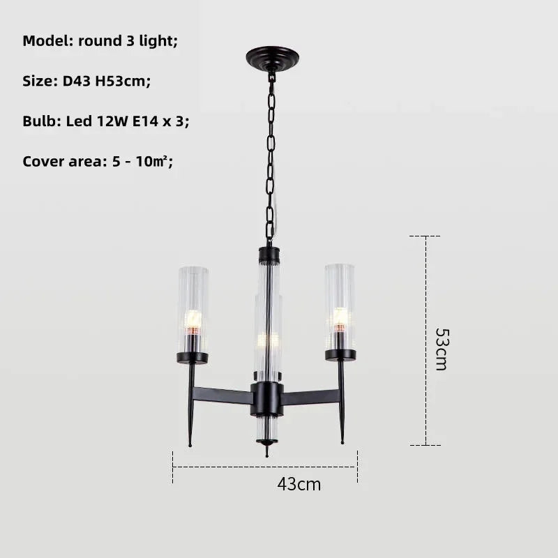 DecorBites™ Gold Metal Glass LED Pendant Lights Chain Hanging Lamp