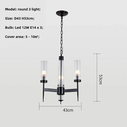 DecorBites™ Gold Metal Glass LED Pendant Lights Chain Hanging Lamp