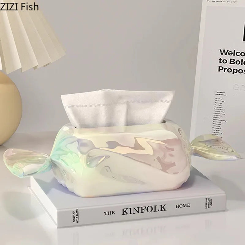 DecorBites™ Candy-Shaped Ceramic Tissue Box Holder - Modern Home Decor
