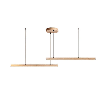 DecorBites™ LED Natural Stone Round Linear Chandelier - Dimmable, Ceiling Hanging Lamps