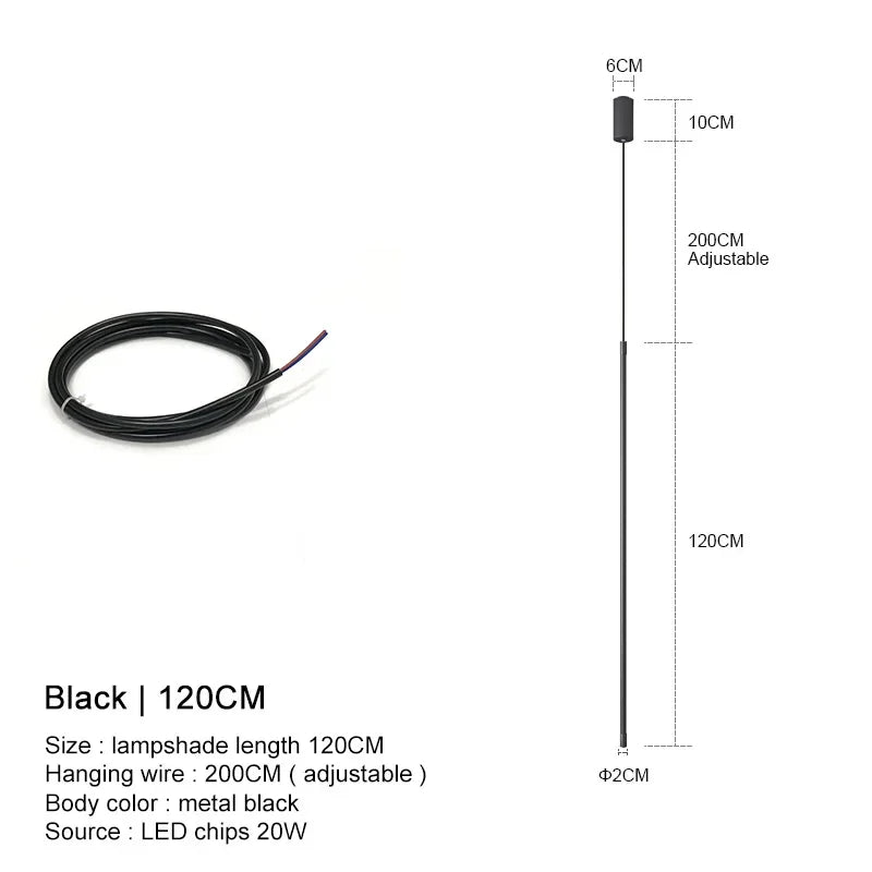 DecorBites™ Black LED Chandelier Pendant Lights for Dining Room and Bedroom