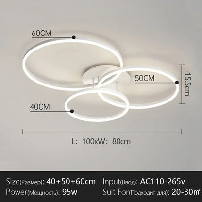 DecorBites™ LED Chandelier Modern Style Ceiling Lamp Bedroom Dining Room Light