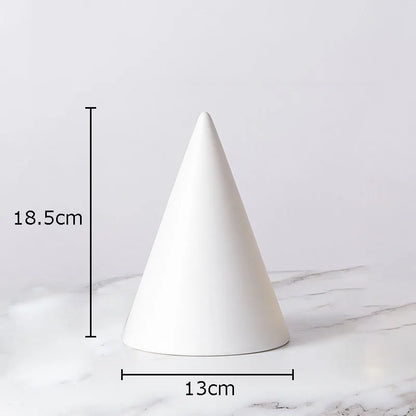 DecorBites™ Cube Round Statue Decor Ceramic Ornament Sculpture Artwork for Desk & Room