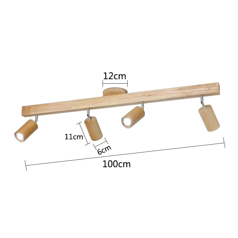 DecorBites™ LED Ceiling Lamp: Modern Wood Design with Spotlight for Various Spaces