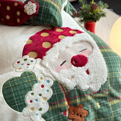 Decobites Santa Claus Winter Bedding Set, Single Duvet, Bed Sheet, Pillowcases