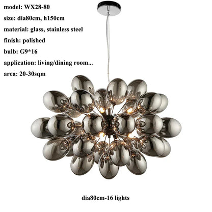 DecorBites™ Elegant Grape Glass Chandelier for Luxury Home Decoration