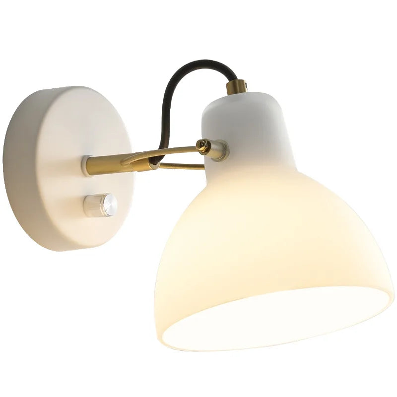 Decorbites™ aplique de pared LED de vidrio blanco estilo japonés con iluminación ajustable