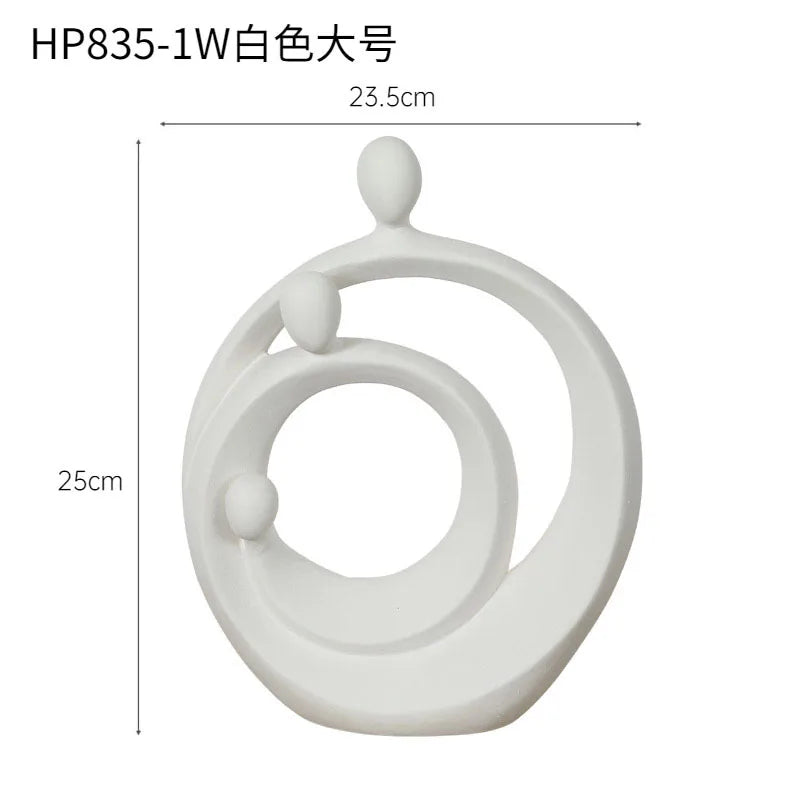 DecorBites™ Abstract Family Sculpture Set Geometric Home Decoration Ornaments