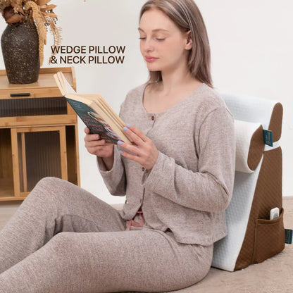 Decobites Memory Foam Sleeping Wedge Pillow - Restful Support for Better Sleep