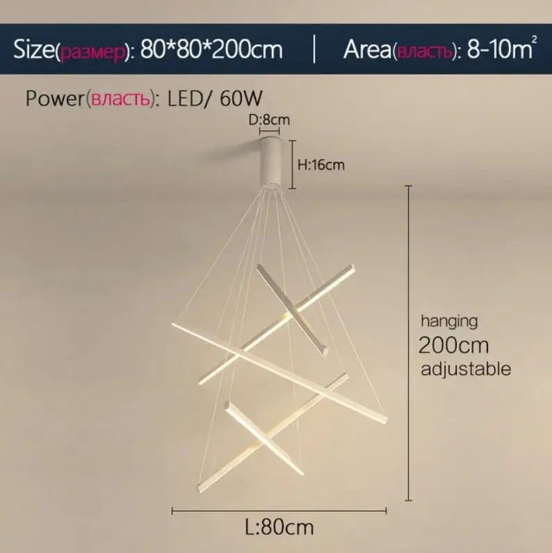 DecorBites™ LED Stair Chandelier: Modern, Simple, Villa Hall, Hotel Decor, Indoor Lighting