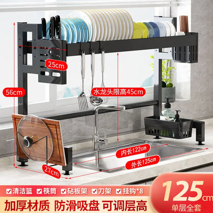 DecorBites™ Kitchen Sink Dish Drying Rack Cutlery Organizer Shelf Counter Storage