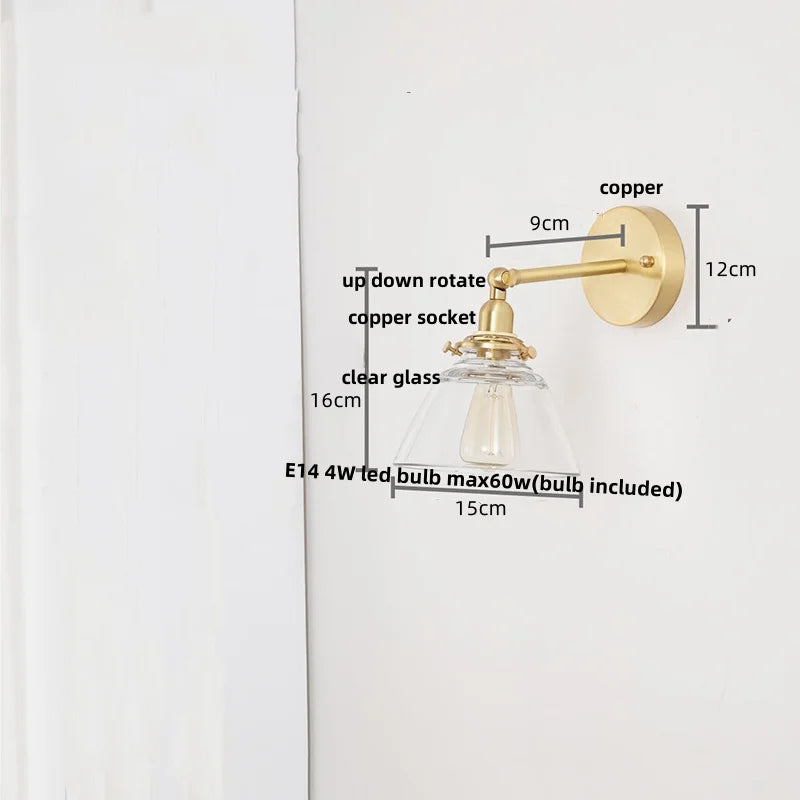 DecorBites™ Clear Glass LED Wall Lights with Pull Chain Switch.