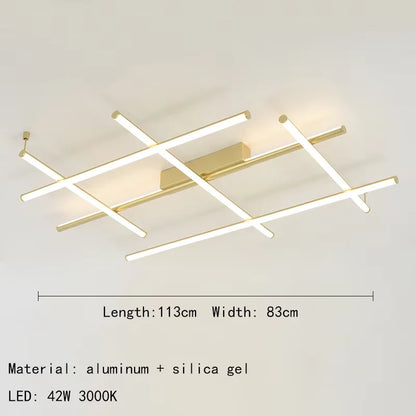 Lámpara de techo lineal LED DecorBites™ de diseño italiano, lámpara de comedor de lujo