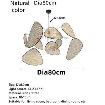 ثريا سقف من الخيزران الأسود من DecorBites™ للإضاءة الداخلية والديكور