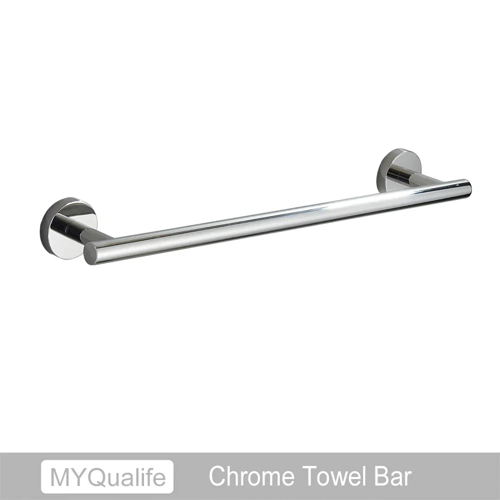 DecorBites™ Brushed Gold Bathroom Hardware Set: Towel Bar, Paper Holder, Robe Hook