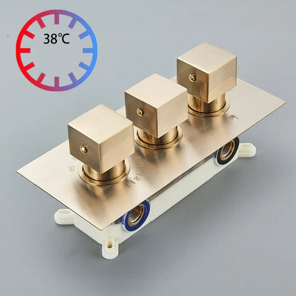 Juego de grifería termostática para ducha tipo lluvia DecorBites™ Gold - Sistema de ducha de pared