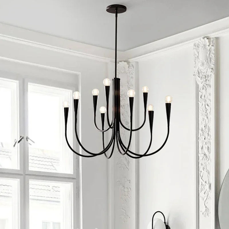 DecorBites™ Gold Metal Chandelier: Modern Nordic LED Lighting for Living Room, Kitchen, Dining Room