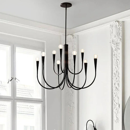 DecorBites™ Gold Metal Chandelier: Modern Nordic LED Lighting for Living Room, Kitchen, Dining Room
