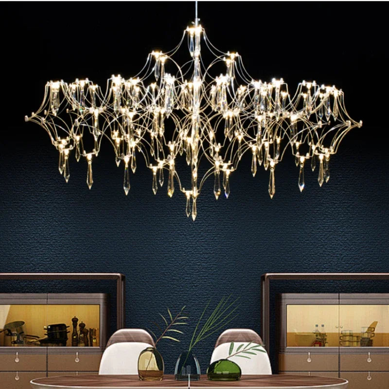 DecorBites™ Crystal Chandelier: Luxury Modern Starry Ceiling Light for Living Room, Bedroom, Restaurant