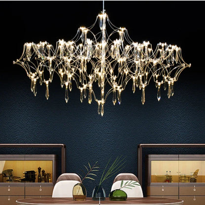 DecorBites™ Crystal Chandelier: Luxury Modern Starry Ceiling Light for Living Room, Bedroom, Restaurant