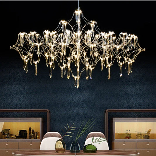 DecorBites™ Crystal Chandelier: Luxury Modern Starry Ceiling Light for Living Room, Bedroom, Restaurant