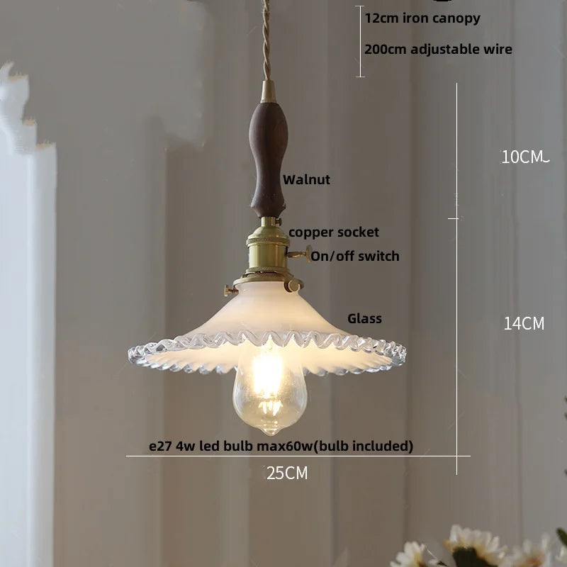 DecorBites™ Glass LED Pendant Light Fixture Knob Switch Nordic Modern Hanging Lamp
