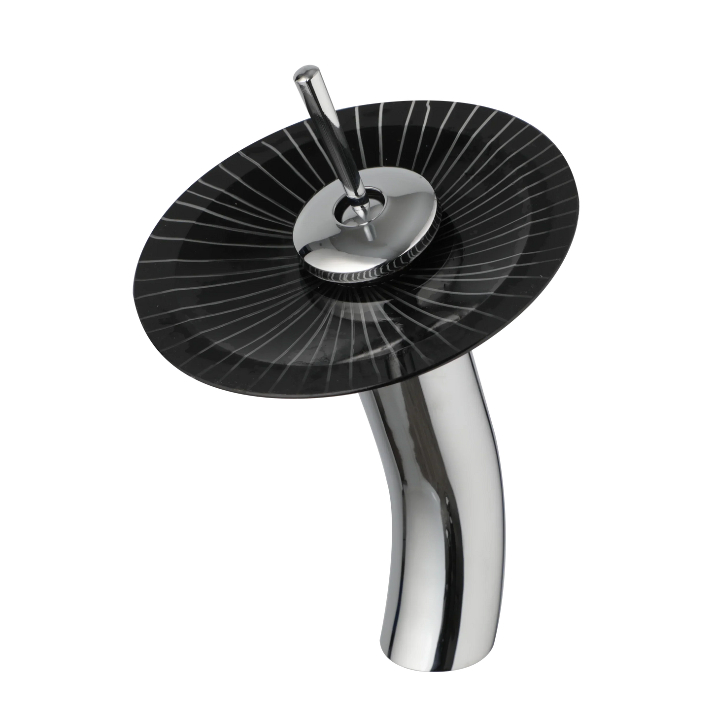 DecorBites™ Glass Rocker Handle Basin Faucet, Waterfall Mixer Taps, Chrome Finish