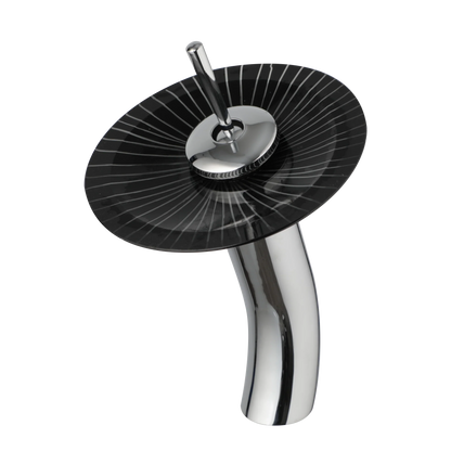 DecorBites™ Glass Rocker Handle Basin Faucet, Waterfall Mixer Taps, Chrome Finish