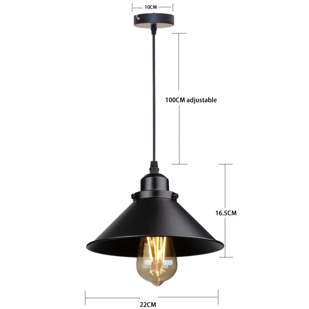 DecorBites™ Industrial Black Pendant Light Dimmable Kitchen Ceiling Fixture