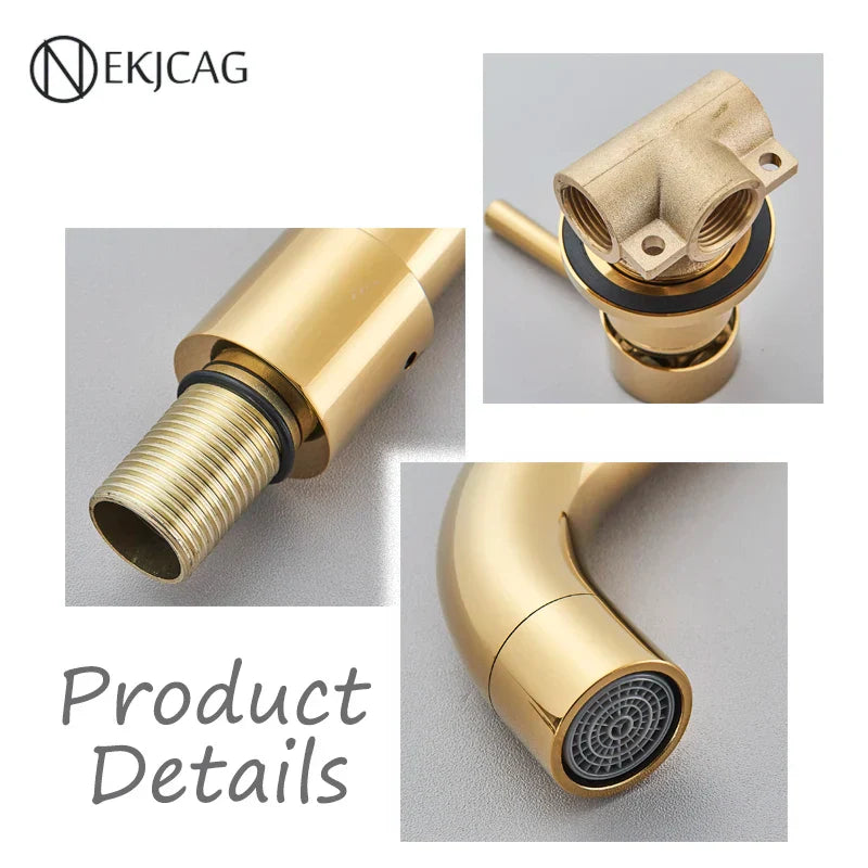 Grifo de lavabo DecorBites™ Gold: Monomando, agua caliente y fría, acabado negro mate