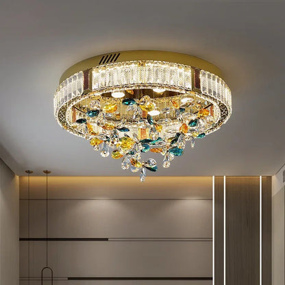 DecorBites™ Crystal Flower LED Ceiling Lamps: Modern Home Decor, Colorful Round Lights