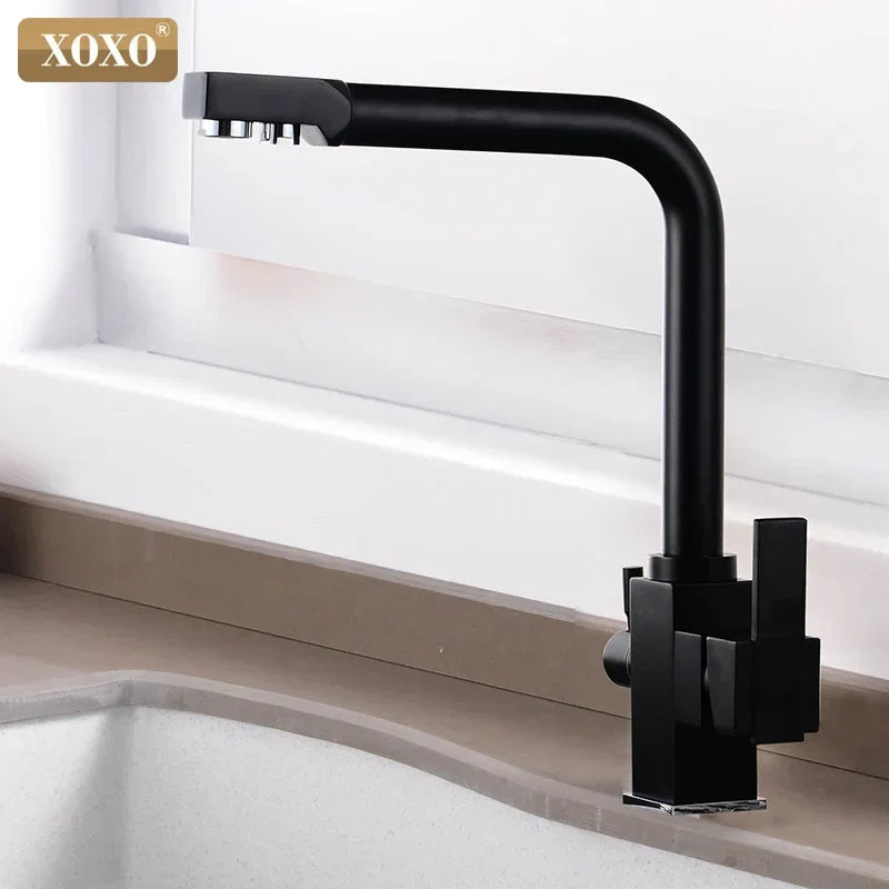 DecorBites™ Black Kitchen Faucet Mixer Tap 360° Rotation Water Features