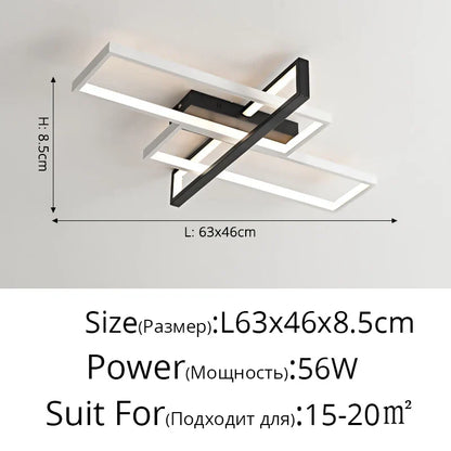 DecorBites™ LED Rectangular Chandelier Art Ceiling Light for Living Room Bedroom