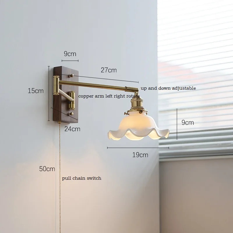 DecorBites™ LED Pull Chain Wall Lamp - Modern Nordic Sconce for Bedroom & Living Room