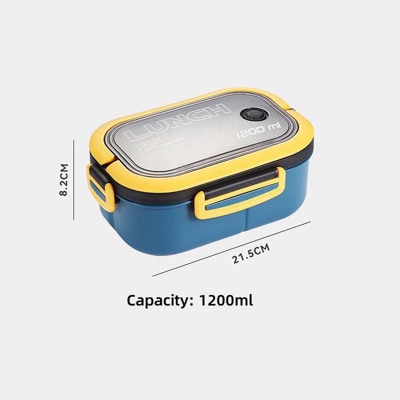 علبة غداء بينتو للأطفال من ديكوربايتس™، طبقتين، قابلة للاستخدام في الميكروويف، مناسبة للأنشطة المدرسية والخارجية