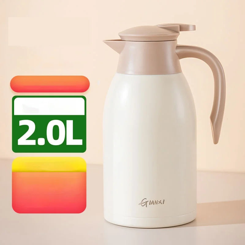 DecorBites™ Large 48-Hour Cold Bottle 2000ML Thermal Pot Hot Water Coffee Teapot